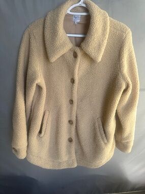 Cozy Casual Cream Teddy Sherpa Button Jacket